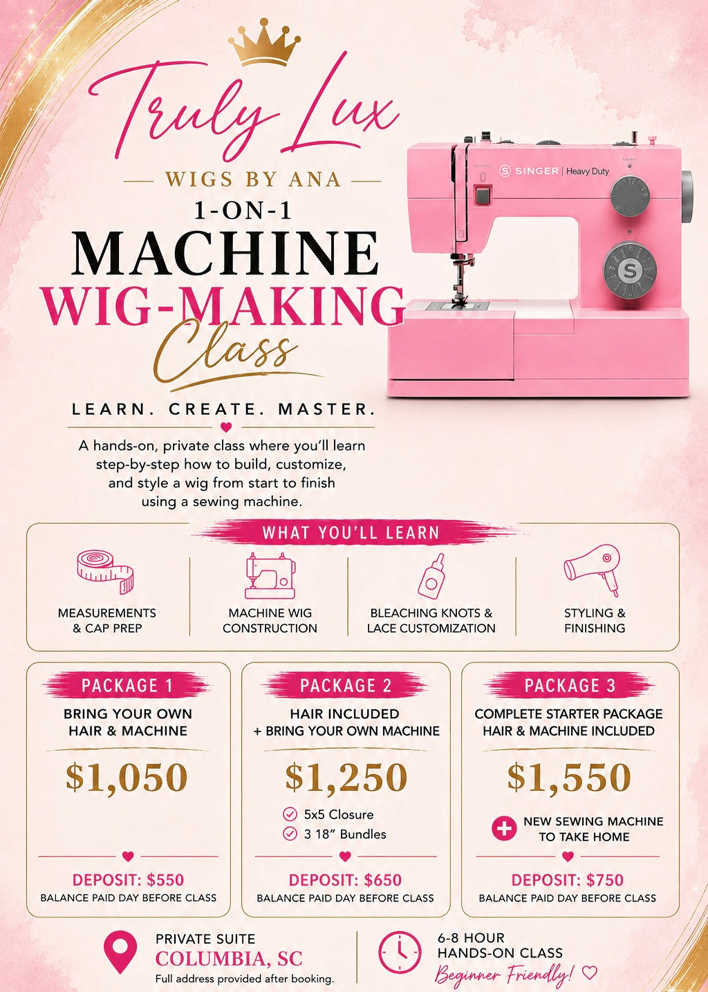 1-On-1 Wig Making Class